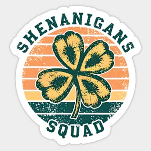 Shenanigans Squad | Three-leaf clover Vintage Sunset Style Sticker